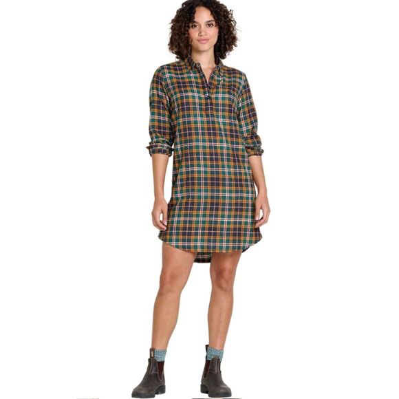 Toad&Co Dresses & Skirts - Toad&Co Re-Form Popover flannel shirt dress size xlarge